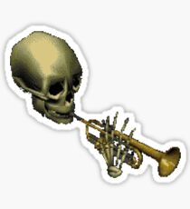 Spooky Skeltal Trumpet Sticker