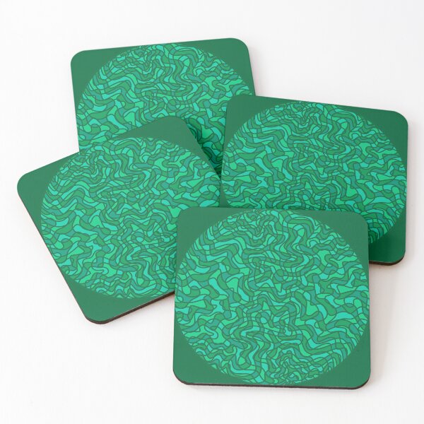 Item preview, Circular Wiggles Abstract Pattern Piece- Green and Teal designed and sold by nathanielmeeart.