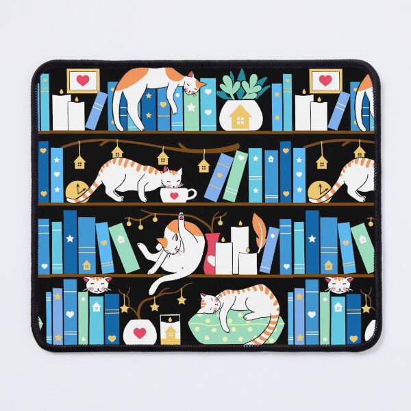 Item preview, Library cats - turquoise morning designed and sold by Elenanaylor.