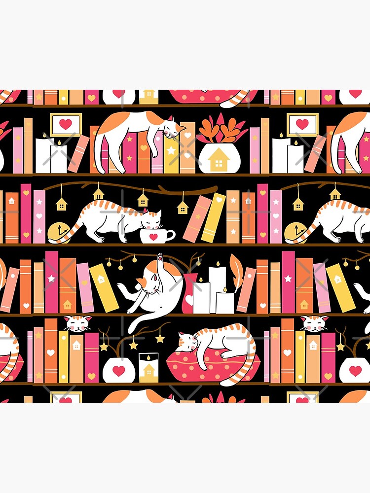 Library cats - rose pink by Elenanaylor