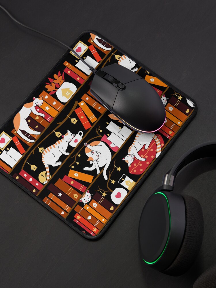 Alternate view of Library cats - cherry red Mouse Pad
