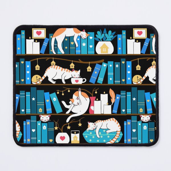 Item preview, Library cats - ocean blue designed and sold by Elenanaylor.