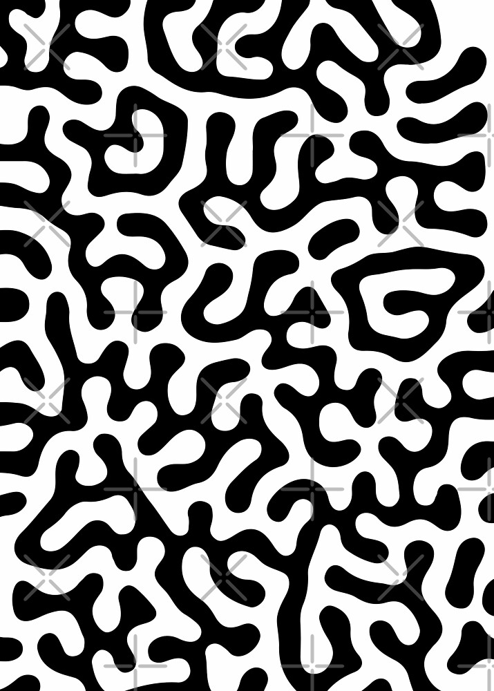 "Coral Reef Black and White Abstract Pattern Design" by patternsoup