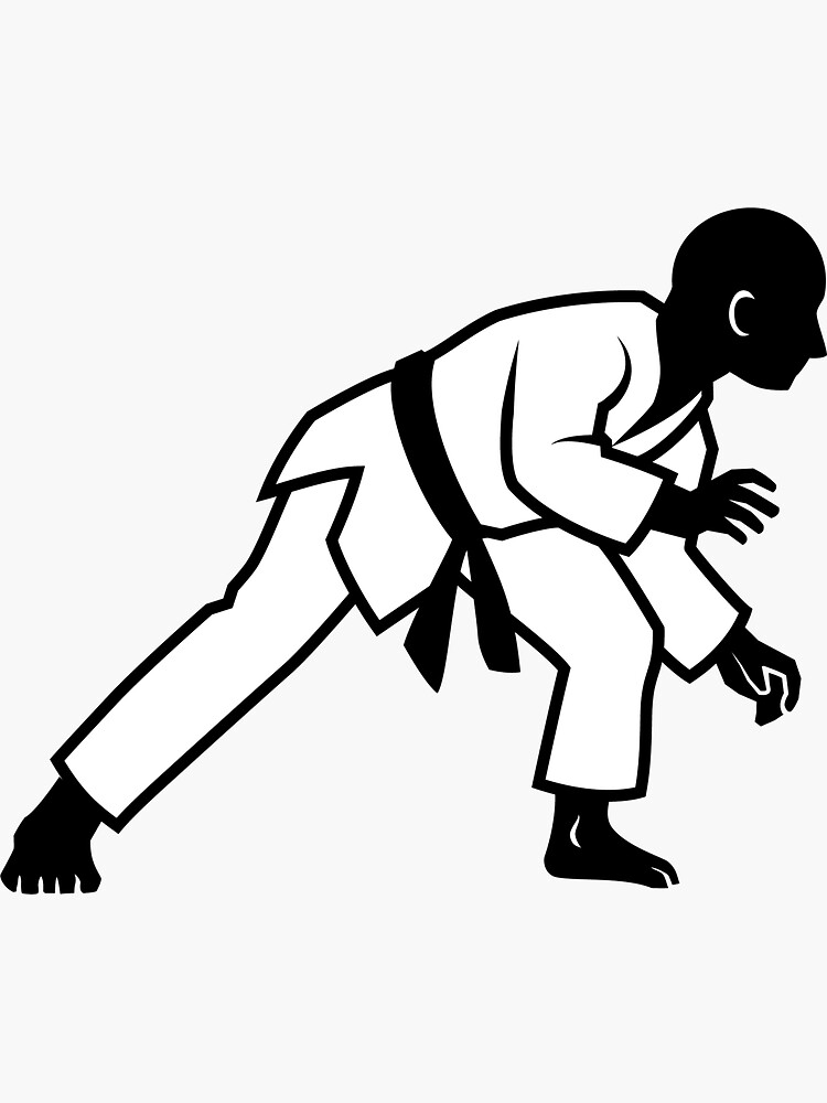 Thumbnail 3 of 3, Sticker, BJJ Man Grappler Silhouette designed and sold by SabinesWorld.
