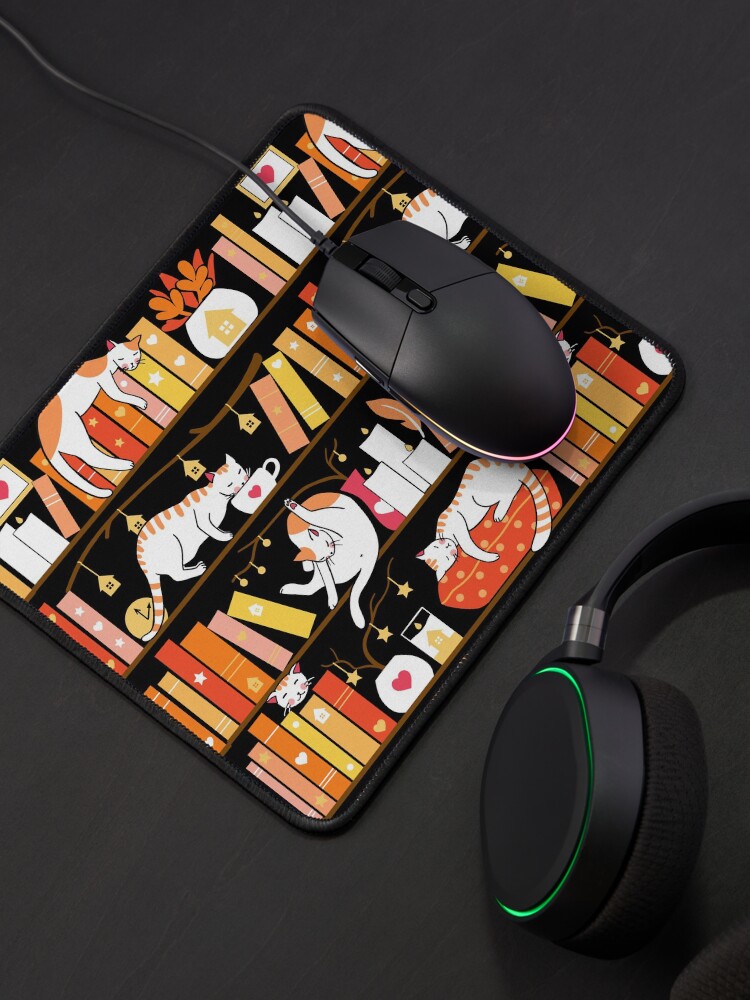 Alternate view of Library cats - warm marigold Mouse Pad