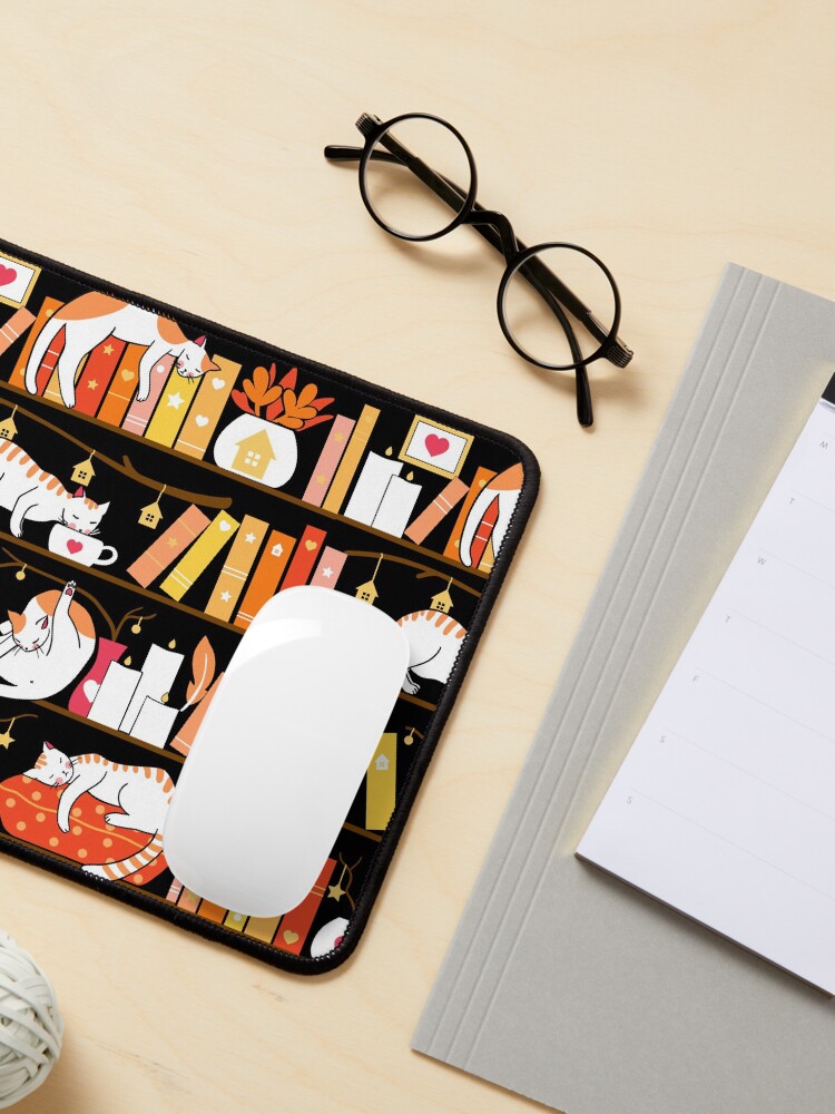 Alternate view of Library cats - warm marigold Mouse Pad