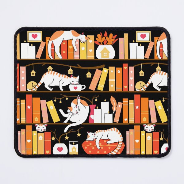 Item preview, Library cats - warm marigold  designed and sold by Elenanaylor.
