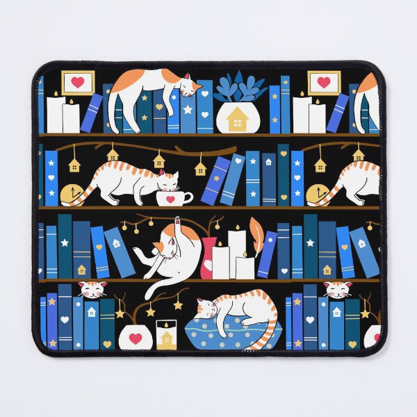 Item preview, Library cats - midnight blue designed and sold by Elenanaylor.