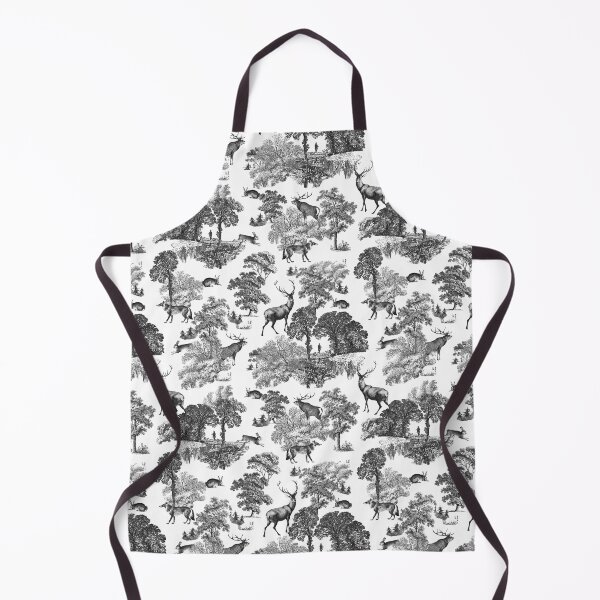Item preview, Elegant Classic Black White French Toile Deer Fox Hare in Countryside Pattern designed and sold by tanjica.