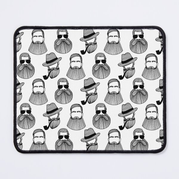Item preview, Monochrome seamless pattern with bearded men in doodle style designed and sold by Kyb4ik.
