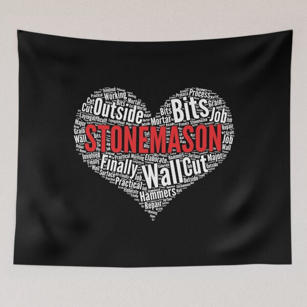 Item preview, Stonemason Heart Shape Word Cloud Design print designed and sold by theodoros20.