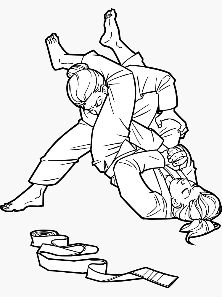 Thumbnail 3 of 3, Sticker, BJJ Women Grappling designed and sold by SabinesWorld.