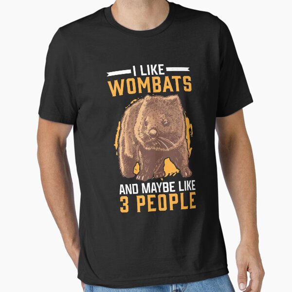 Vista previa del artículo con la obra «Me gusta wombat marsupial australia travel», diseñado y vendido por madgrfx.