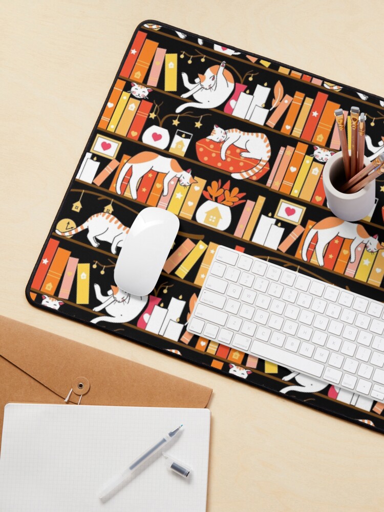 Alternate view of Library cats - warm marigold Mouse Pad