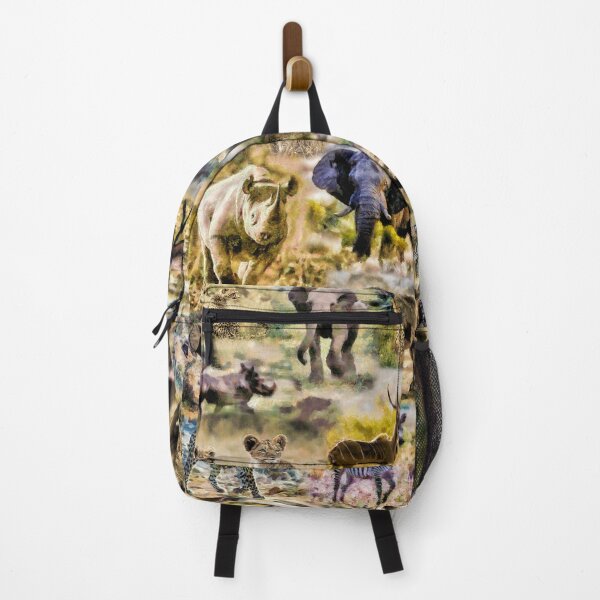 Item preview, African Wildlife Collage in Impressionist Style Artwork designed and sold by Scotch Macaskill.