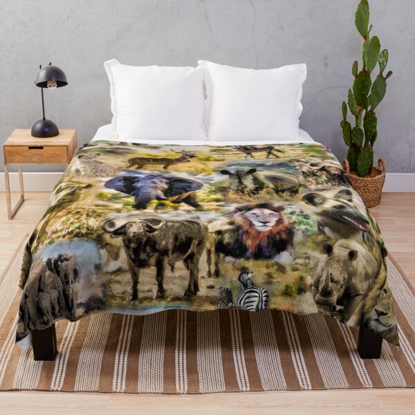 Item preview, African Wildlife Collage in Impressionist Style Artwork designed and sold by Scotch Macaskill.