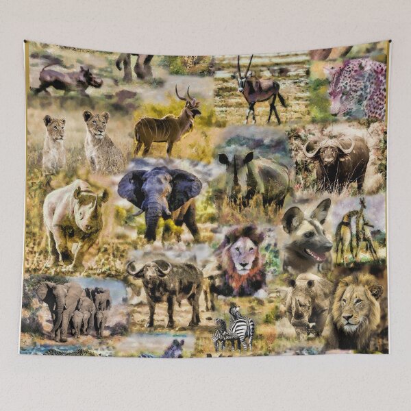 Item preview, African Wildlife Collage in Impressionist Style Artwork designed and sold by Scotch Macaskill.