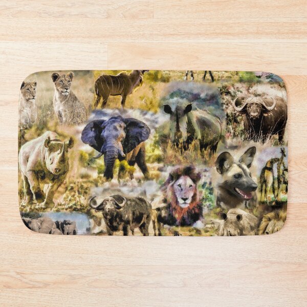 Item preview, African Wildlife Collage in Impressionist Style Artwork designed and sold by Scotch Macaskill.