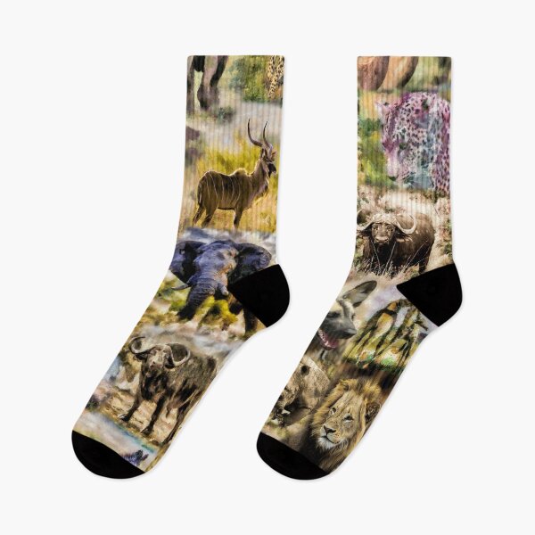 Item preview, African Wildlife Collage in Impressionist Style Artwork designed and sold by Scotch Macaskill.