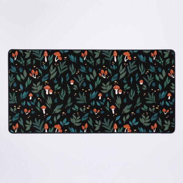 Leaves and mushrooms Desk Mat