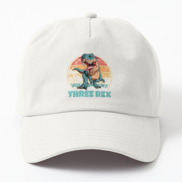 Kids Three Rex Dinosaur Birthday - 3rd Bday T-Rex Lover Dad Hat