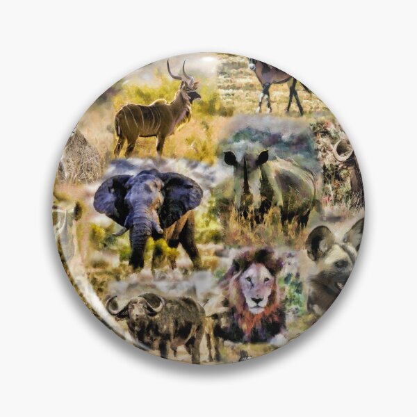Item preview, African Wildlife Collage in Impressionist Style Artwork designed and sold by Scotch Macaskill.
