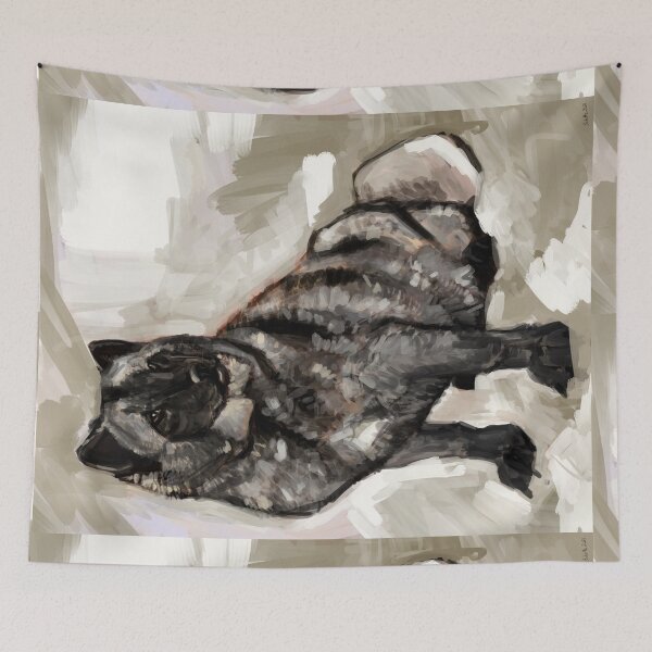 Item preview, Blue Arctic Fox Portrait Painting designed and sold by belettelepink.