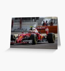 Formula 1 racing cars 2016 Kimi Raikkonen Greeting Card