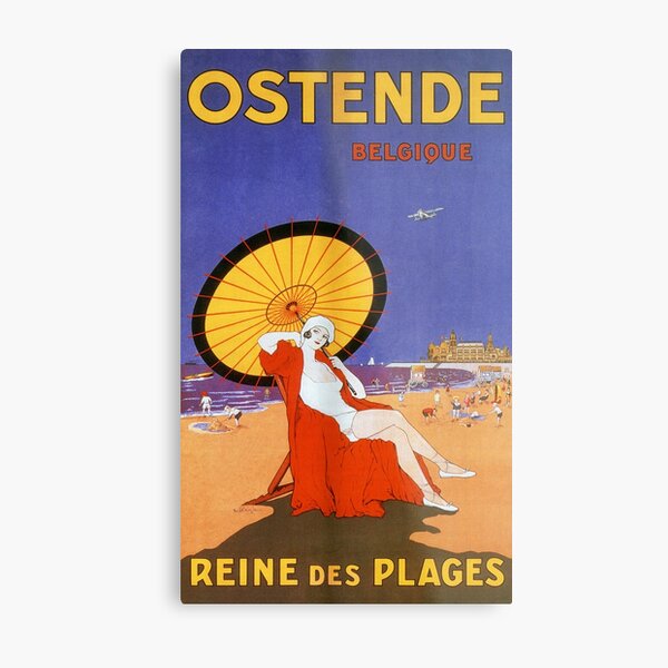 Ostend Queen of beaches 1920s bathing beauty summer travel Metal Print