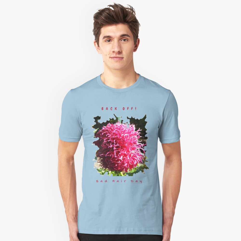 BAD HAIR DAY, PINK DAHLIA FLOWER Slim Fit T-Shirt