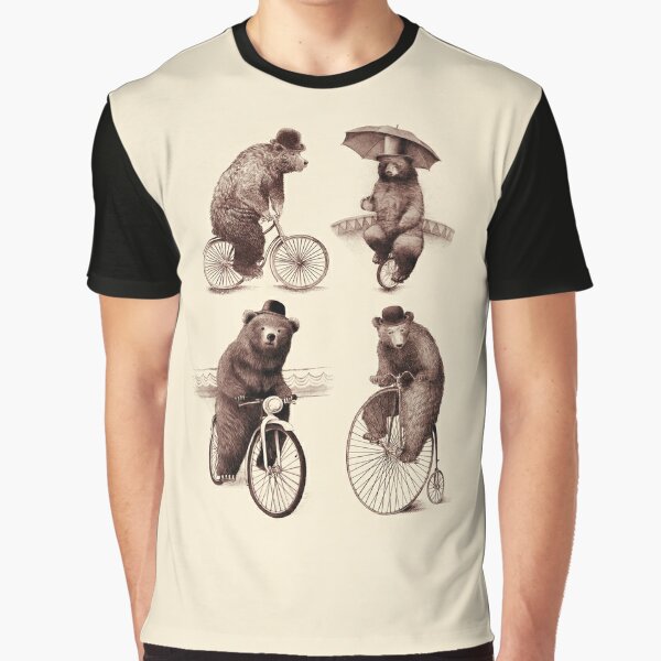 Bears on Bicycles Graphic T-Shirt