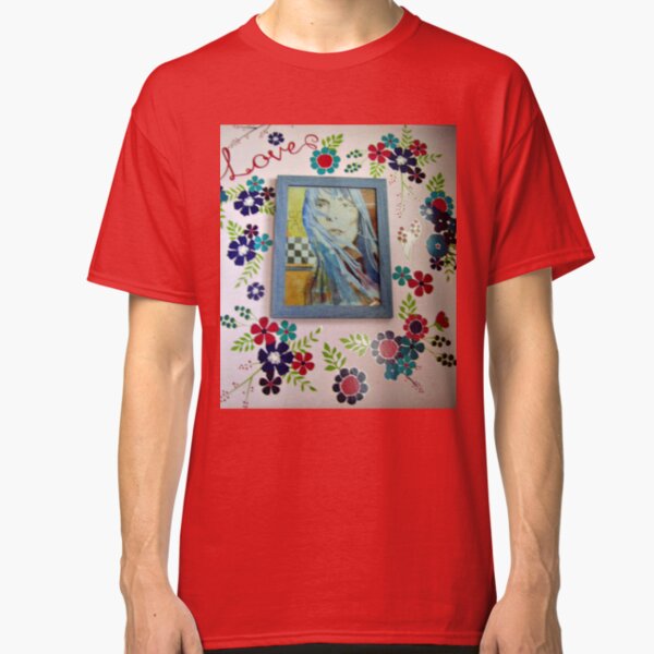 Joni On The Wall With Flowers Classic T-Shirt