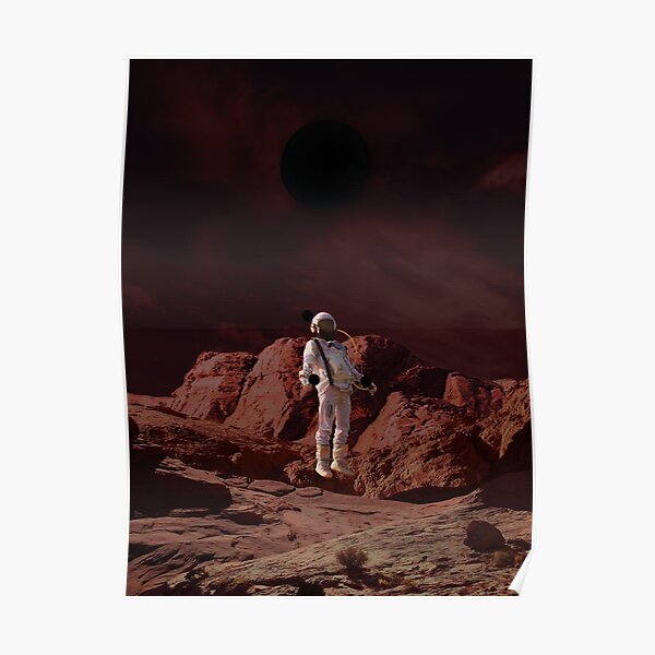 Astronaut travels into antimetter ocean planet Poster