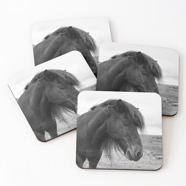 Item preview, Black and white fine art photo of Icelandic horse designed and sold by Ilze Lucero.