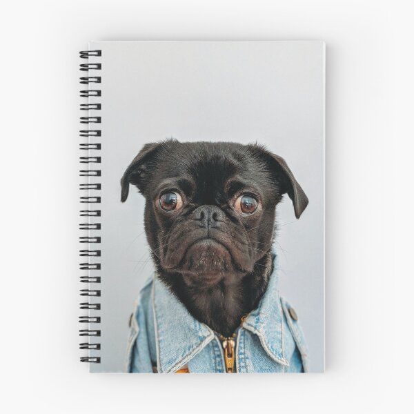 Item preview, Pug wearing a denim jacket - cute dog designed and sold by KopClobber.