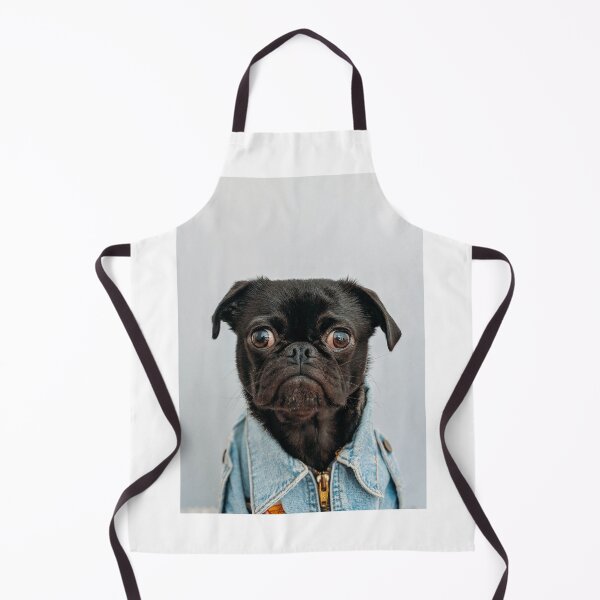 Item preview, Pug wearing a denim jacket - cute dog designed and sold by KopClobber.