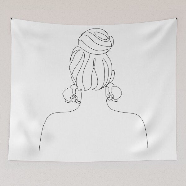 Item preview, Line Art Woman with Earrings  designed and sold by Dollfacedesign.
