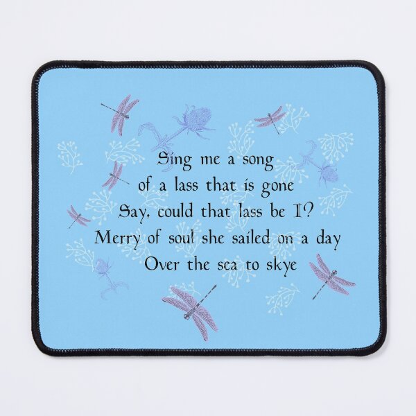 Item preview, Outlander Song Dragonflies and Thistle - black text designed and sold by dealchica.