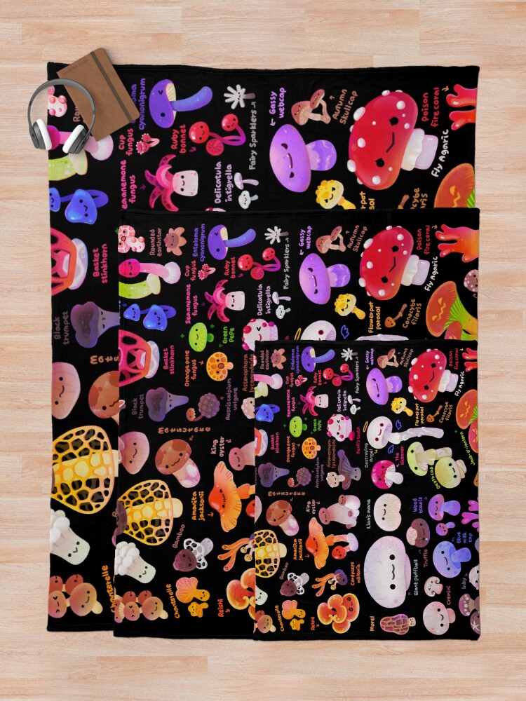 Alternate view of Mushroom - name Throw Blanket