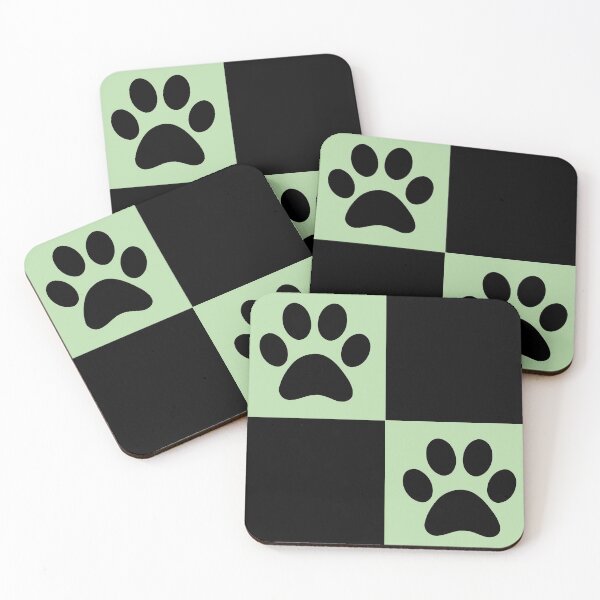 Item preview, Checkered pastel green and black dog paw print pattern  | Cute Gifts for dog mom, dog dad, dog lover and dog owner  designed and sold by Violet Treasures.