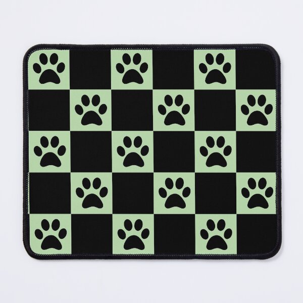 Item preview, Checkered pastel green and black dog paw print pattern  | Cute Gifts for dog mom, dog dad, dog lover and dog owner  designed and sold by Violet Treasures.