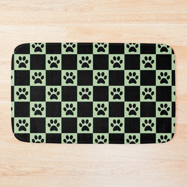 Item preview, Checkered pastel green and black dog paw print pattern  | Cute Gifts for dog mom, dog dad, dog lover and dog owner  designed and sold by Violet Treasures.
