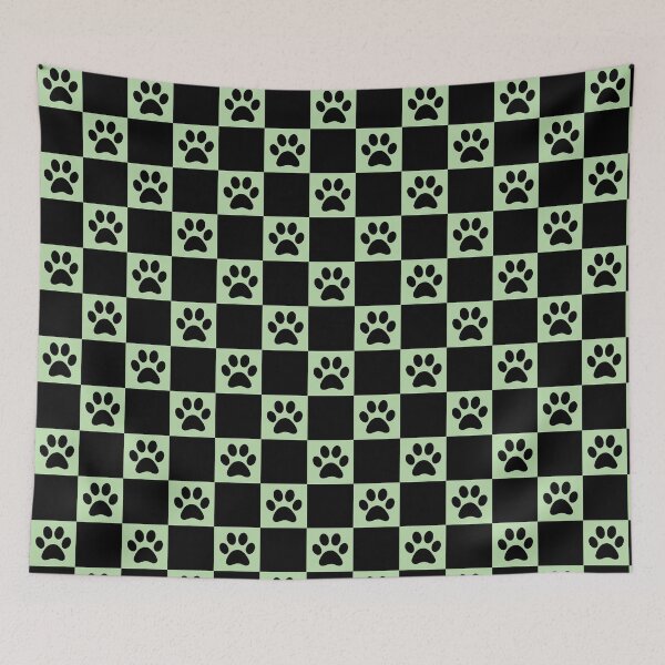 Item preview, Checkered pastel green and black dog paw print pattern  | Cute Gifts for dog mom, dog dad, dog lover and dog owner  designed and sold by Violet Treasures.