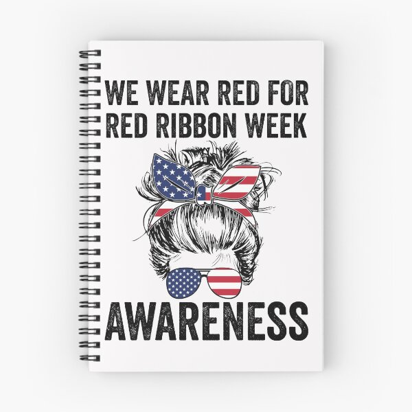 Item preview, We Wear red For Red Ribbon Week Awareness Day Messy Bun Usa Flag  designed and sold by clothesy7.