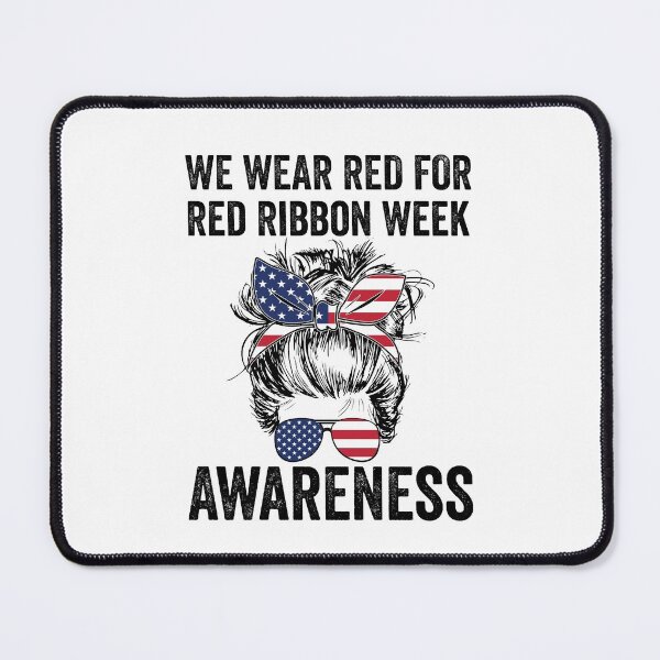 Item preview, We Wear red For Red Ribbon Week Awareness Day Messy Bun Usa Flag  designed and sold by clothesy7.