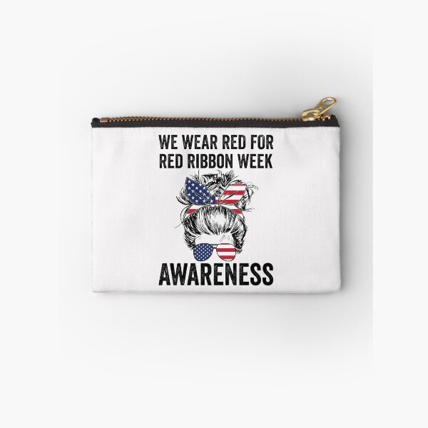 Item preview, We Wear red For Red Ribbon Week Awareness Day Messy Bun Usa Flag  designed and sold by clothesy7.