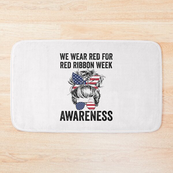 Item preview, We Wear red For Red Ribbon Week Awareness Day Messy Bun Usa Flag  designed and sold by clothesy7.