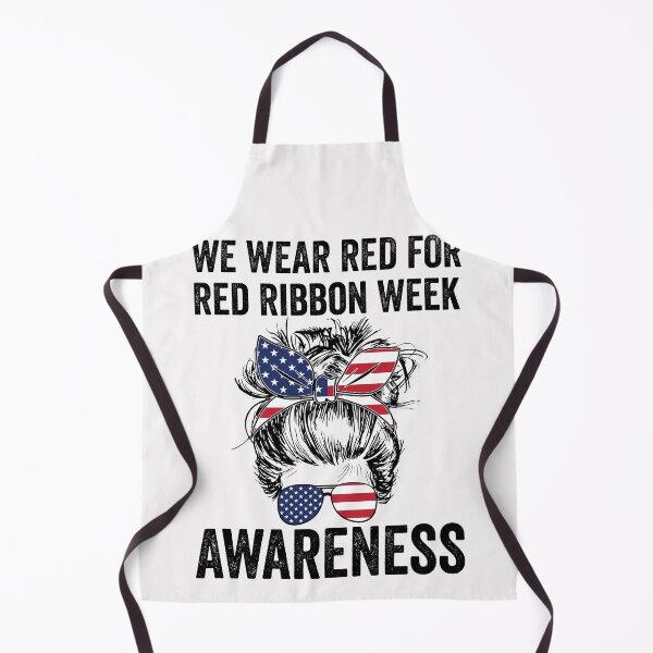 Item preview, We Wear red For Red Ribbon Week Awareness Day Messy Bun Usa Flag  designed and sold by clothesy7.