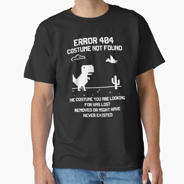 Vista previa del artículo con la obra «Dinosaurio Error 404 Disfraz No encontrado Código Halloween», diseñado y vendido por hamptongates.