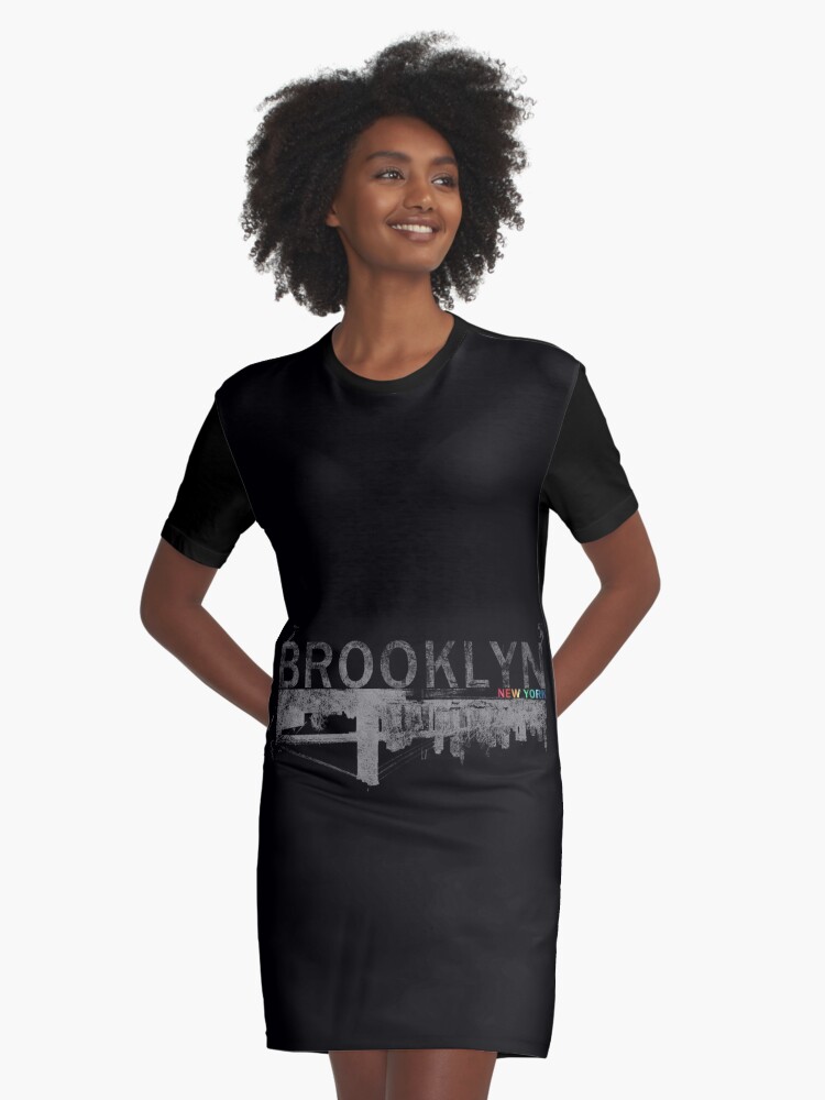 Brooklyn Graphic T Shirt Dress - White